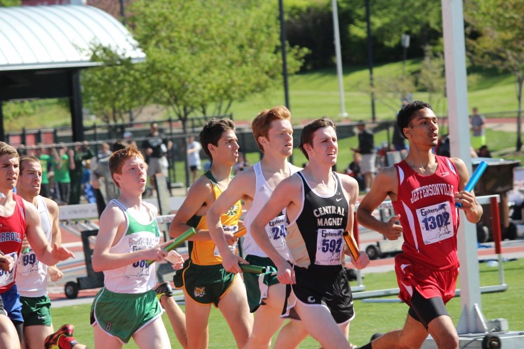 Senior Devon Little, third from the right, was among the Rocks who ran in the Eastern Relays.